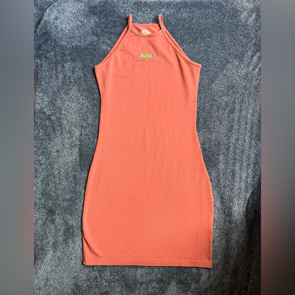 Dickies Chain Lake Mini Dress Coral Pink Orange